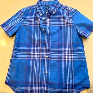 Polo plaid shirt sleeved bottom down, NWT